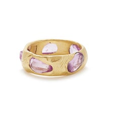 18 Karat Five Sapphire Ring