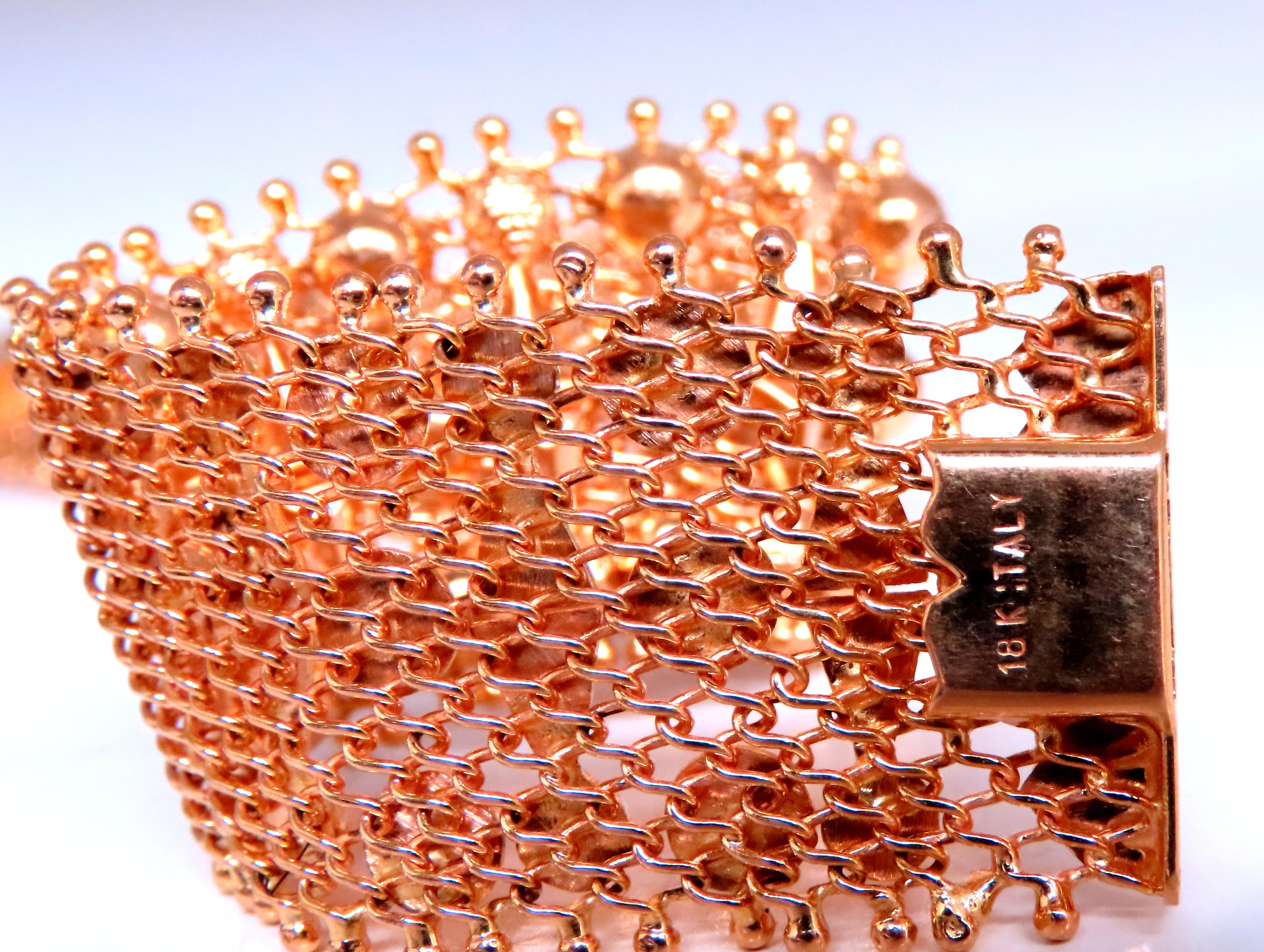 Bracelet cosmopolite en maille élastique 18 carats, large de 25 mm et 44 grammes 12452 Pour femmes en vente