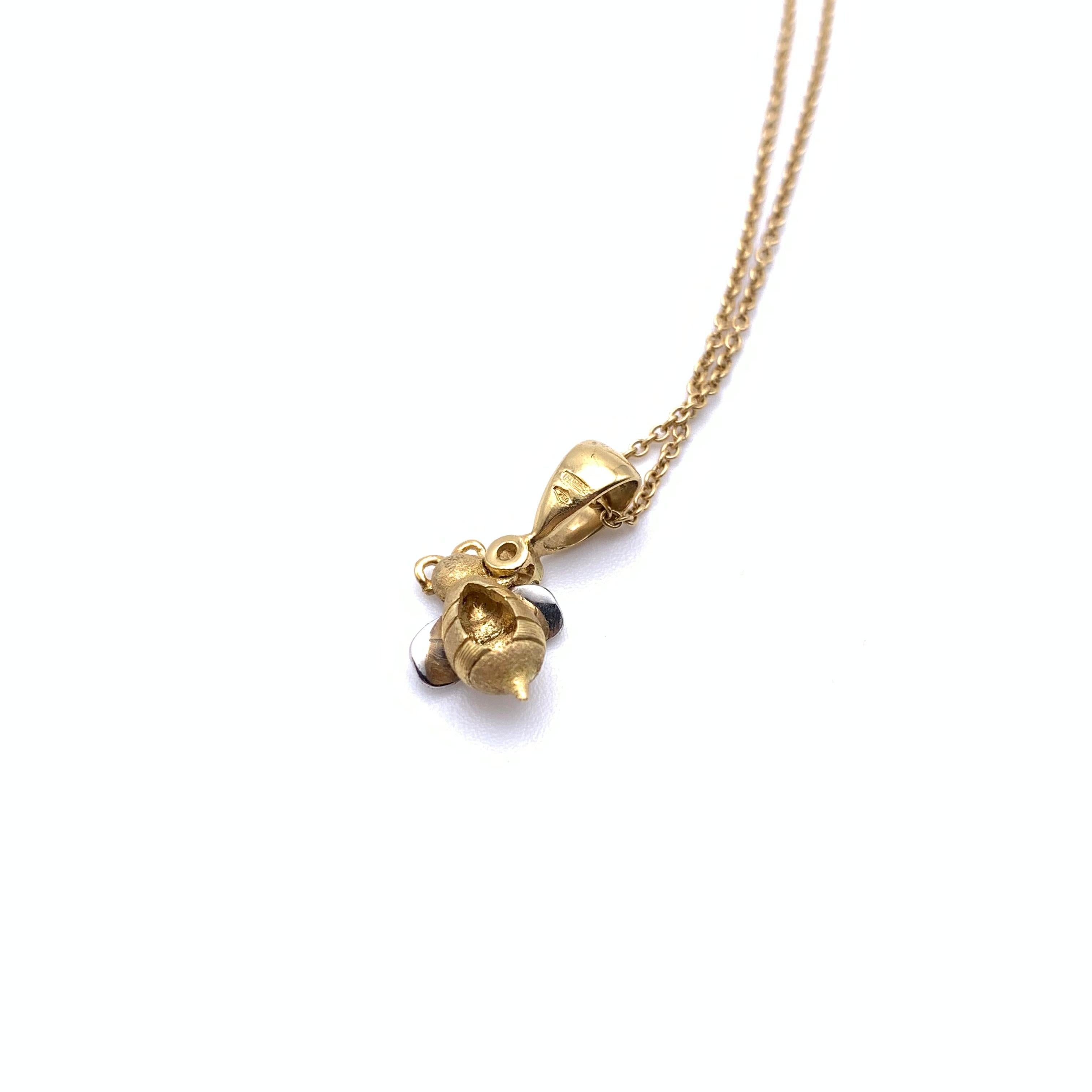 Donna Collana Bumble Bee incisa a Florentine 18KT in vendita