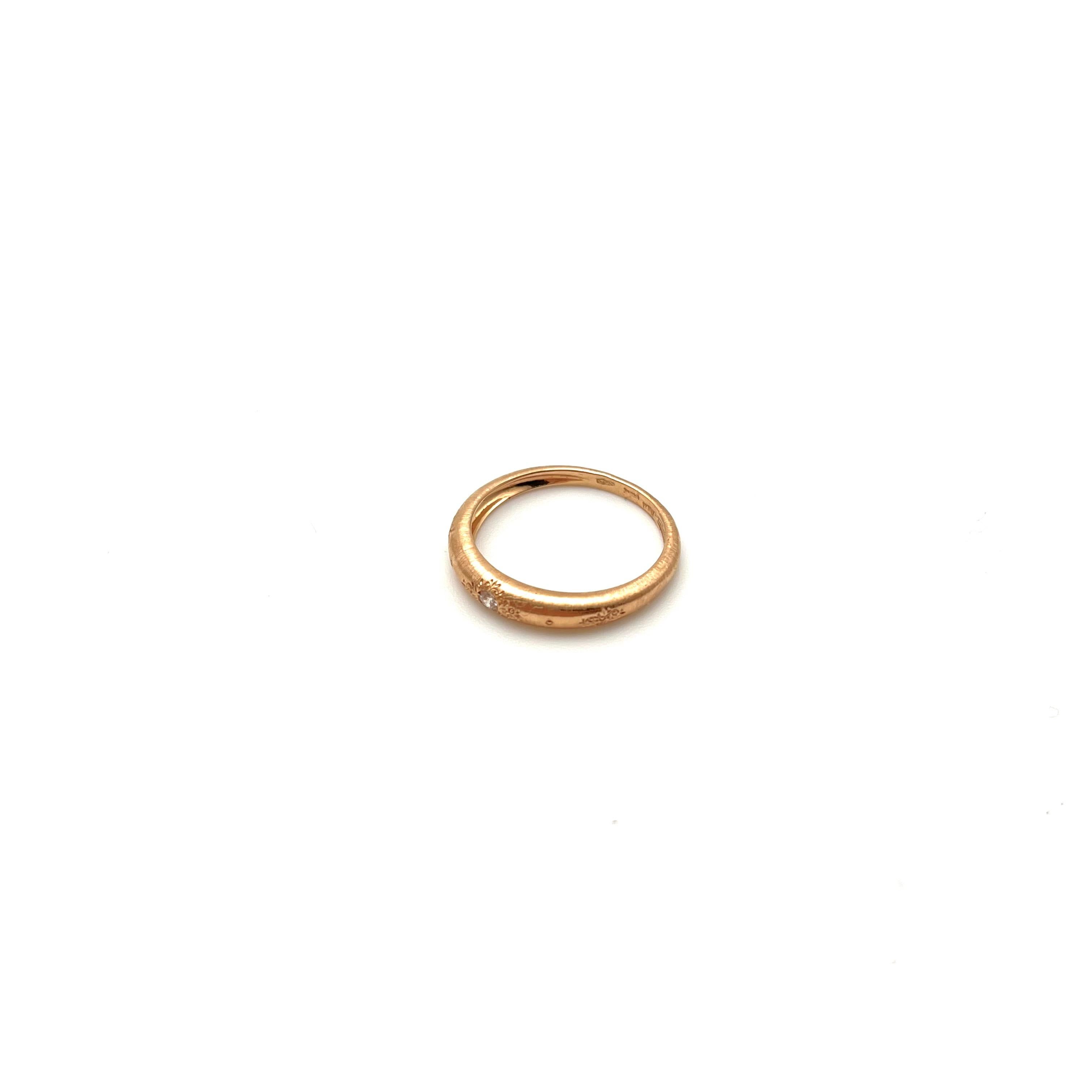 Round Cut 18KT Florentine Engraved Diamond Band