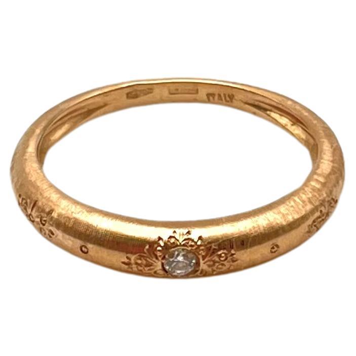 18KT Florentine Engraved Diamond Band 