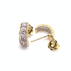 Abbracci con diamante inciso a reticolo in 18KT Florentine