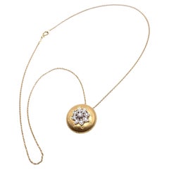 18KT Florentine Engraved Diamond Pendant