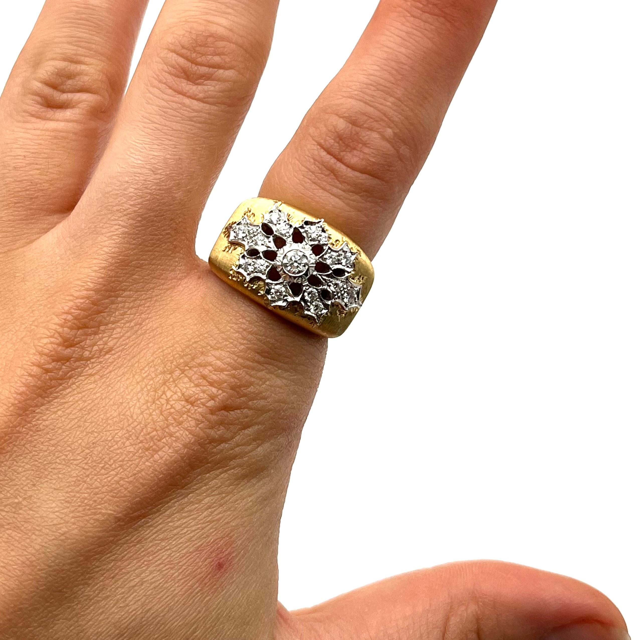 18KT Florentine Engraved Half-Carat Diamond Band For Sale 5