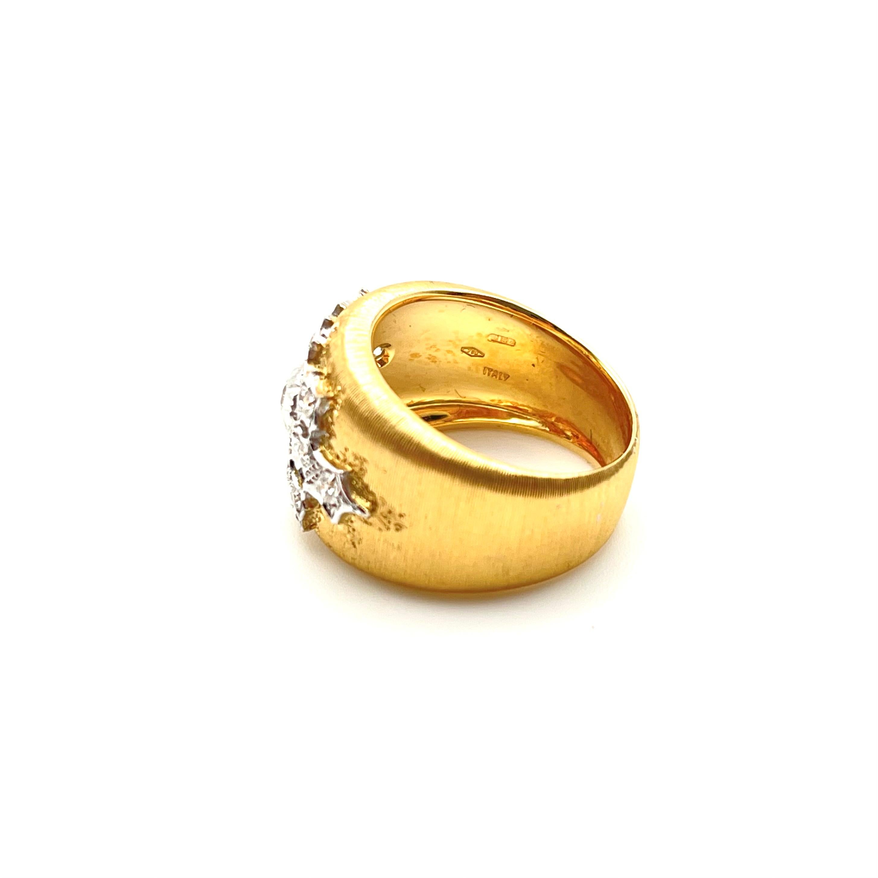 Women's 18KT Florentine Engraved Half-Carat Diamond Band For Sale