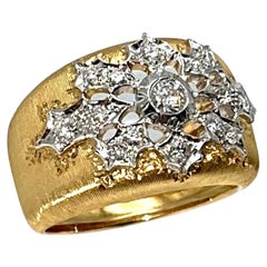 Fascia con mezzo carato di diamante inciso in Florentine 18KT