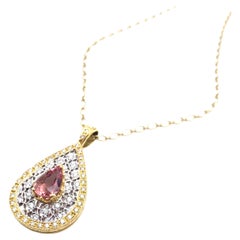 18KT Florentine Engraved Imperial Topaz Pendant