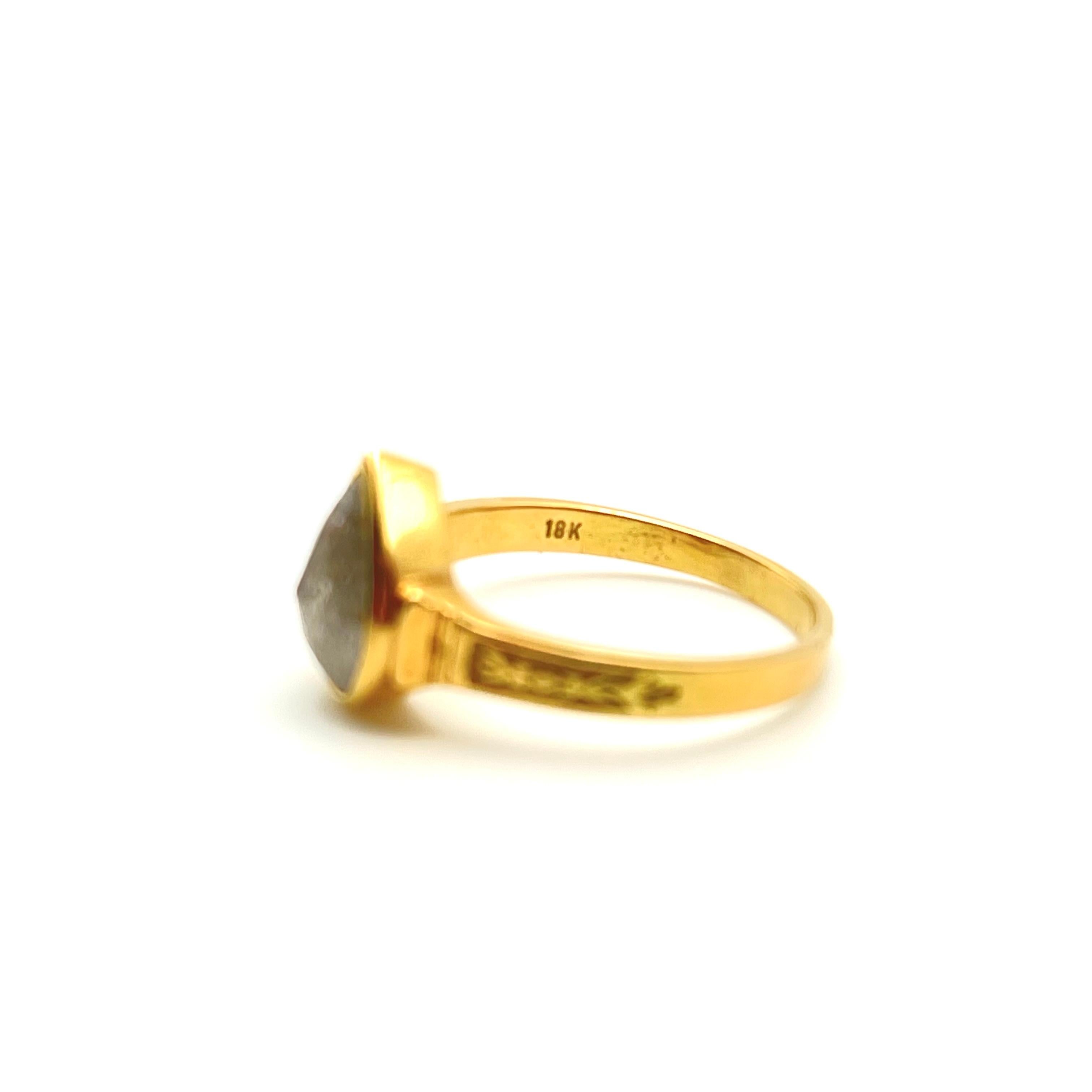 18KT Lünette Set Salz & Pfeffer Diamant Ring im Zustand „Gut“ im Angebot in Lynchburg, VA