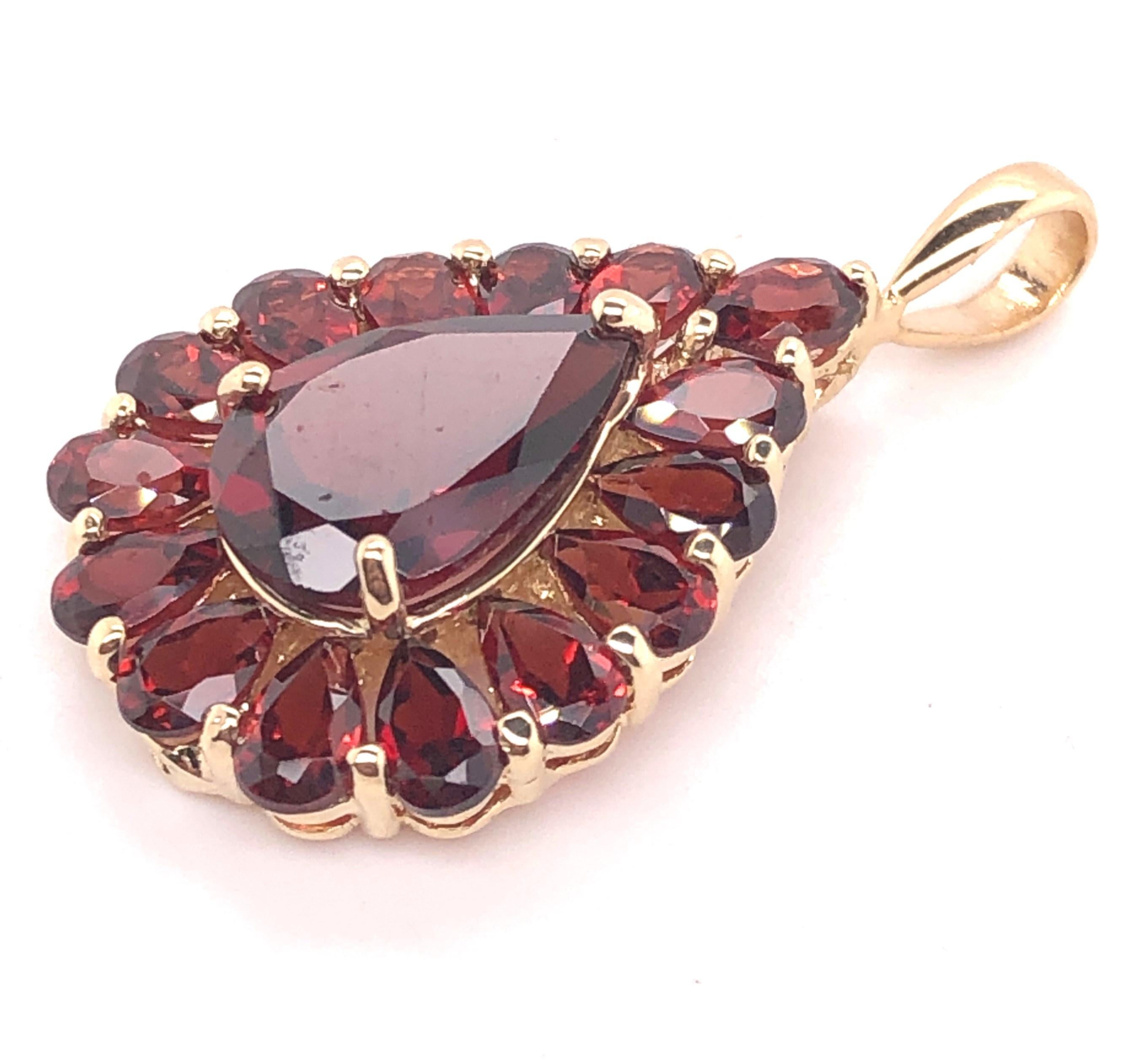 Pear Cut 18kt Garnet Love Pendant