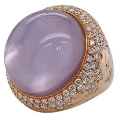 Anello Gioielliamo in oro rosa 18kt con perla e cristallo di rocca con 3,5 carati di diamanti incastonati
