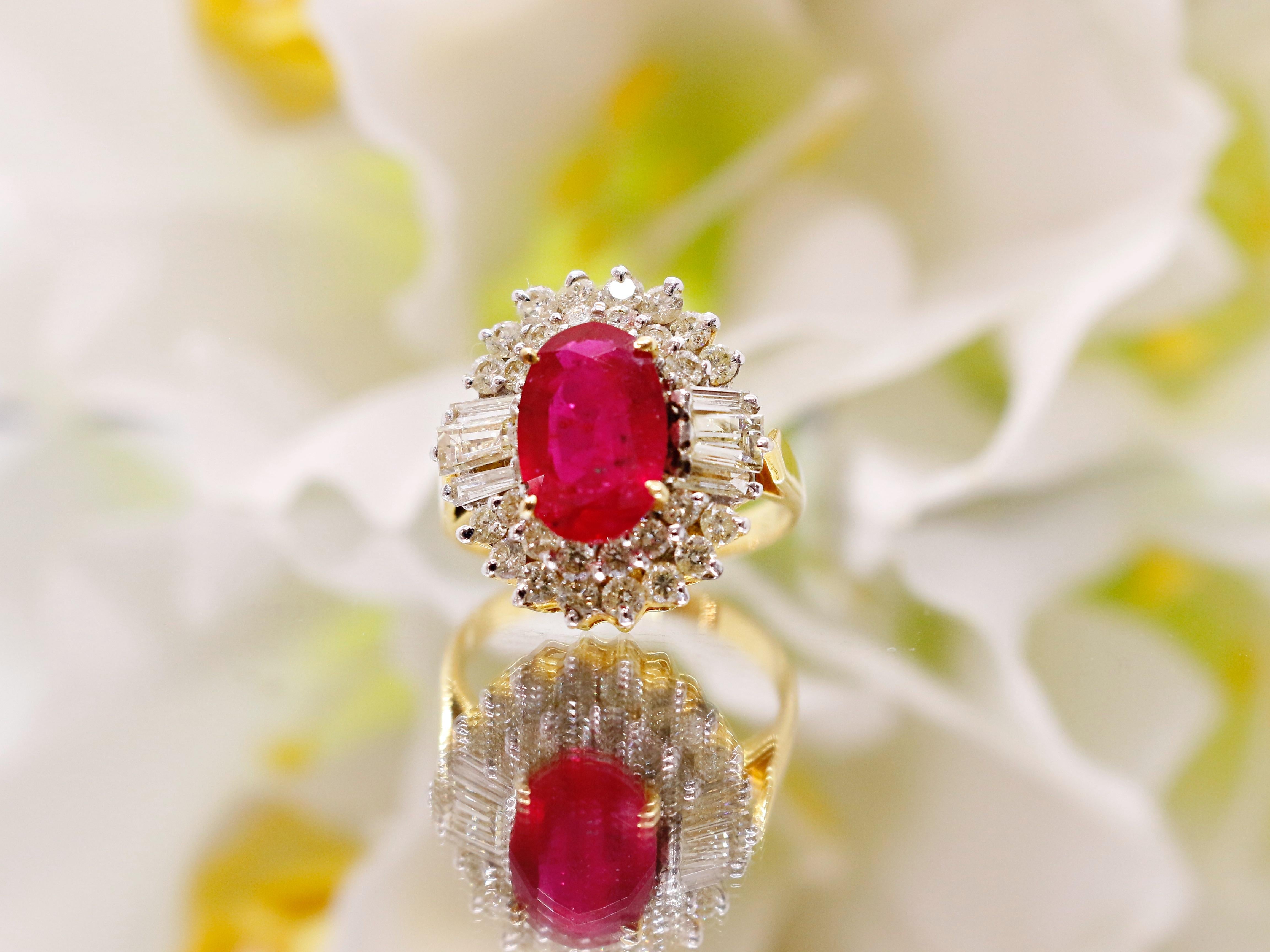 ◆Detail description◆

◆Solid 18kt Gold (shown in picture)

◆Ruby Weight: 3.7 CT

◆Diamond Carat: 1.10 CT

◆Diamond Shape: Round mixed

◆Total Weight: 5.7 Gram