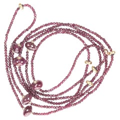 18KT Gold 300 Karat Rubine Art Deco Briolette-Schliff Halskette