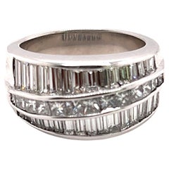 18kt Gold 3.00tw Baguette and Princess Cut Diamond Band