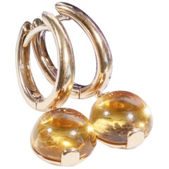 18kt Gold AAA+ Citrine Earrings 5.71 ct golden Sunshine made in Italy so elegant