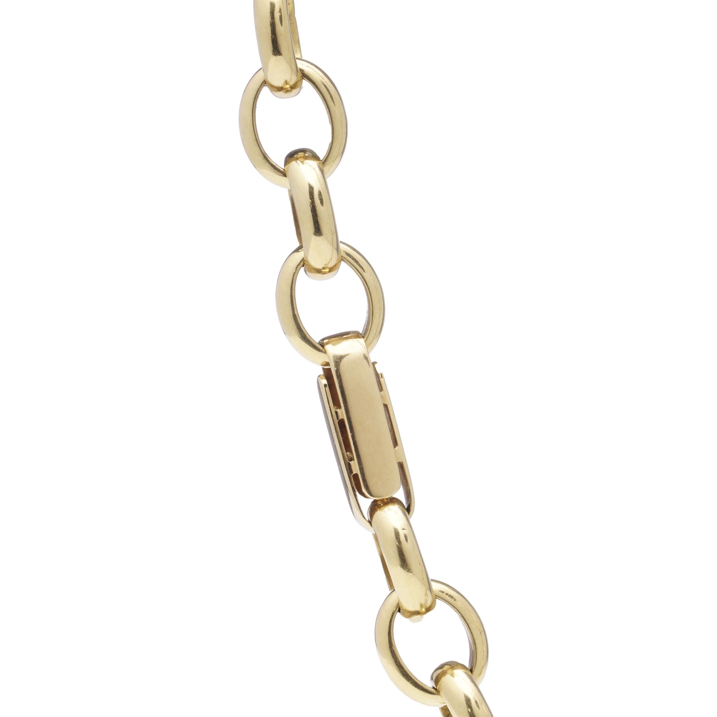 18kt Gold und Diamant A Link Kette Halskette im Zustand „Gut“ im Angebot in Braintree, GB