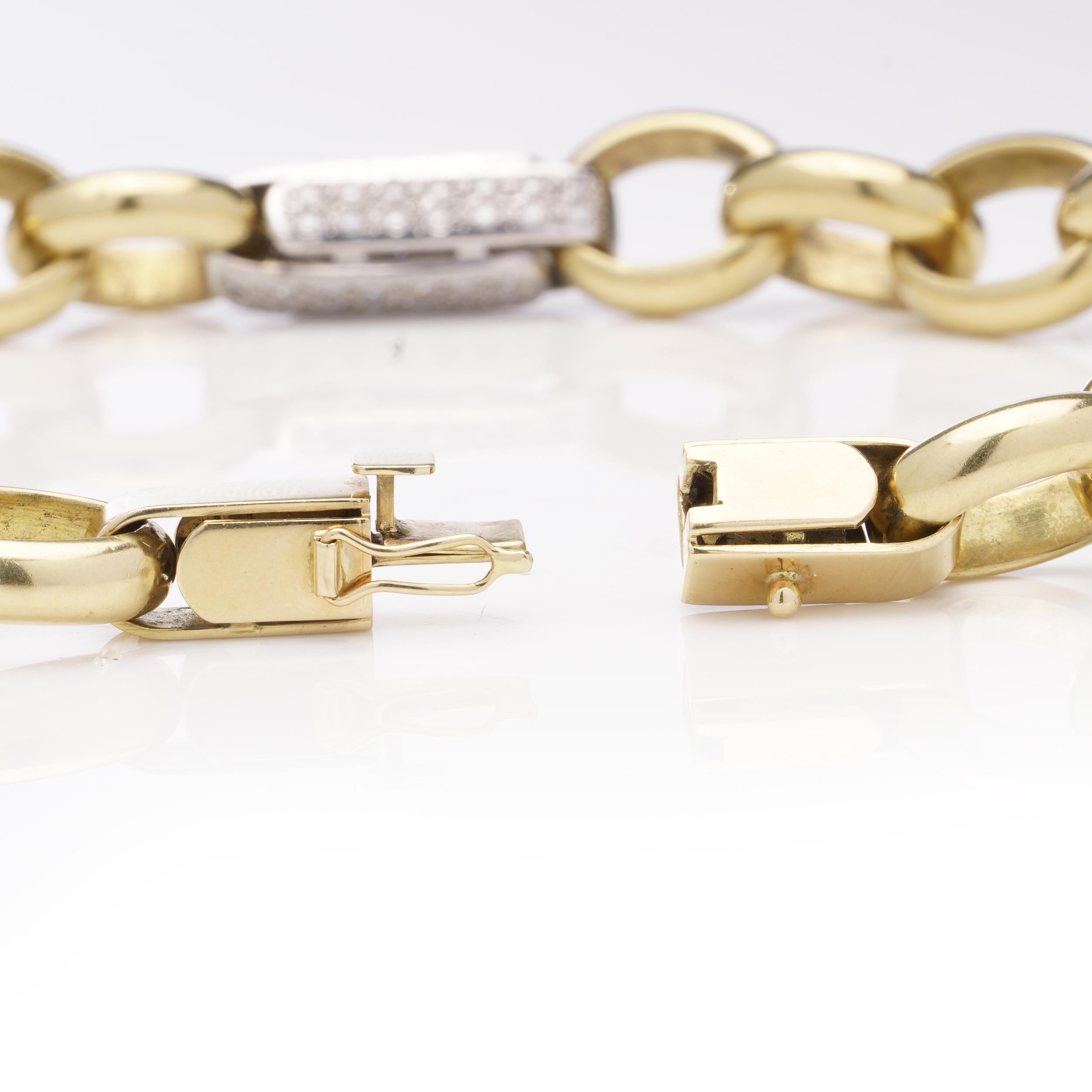 18kt Gold und Diamant A Link Kette Halskette im Angebot 2
