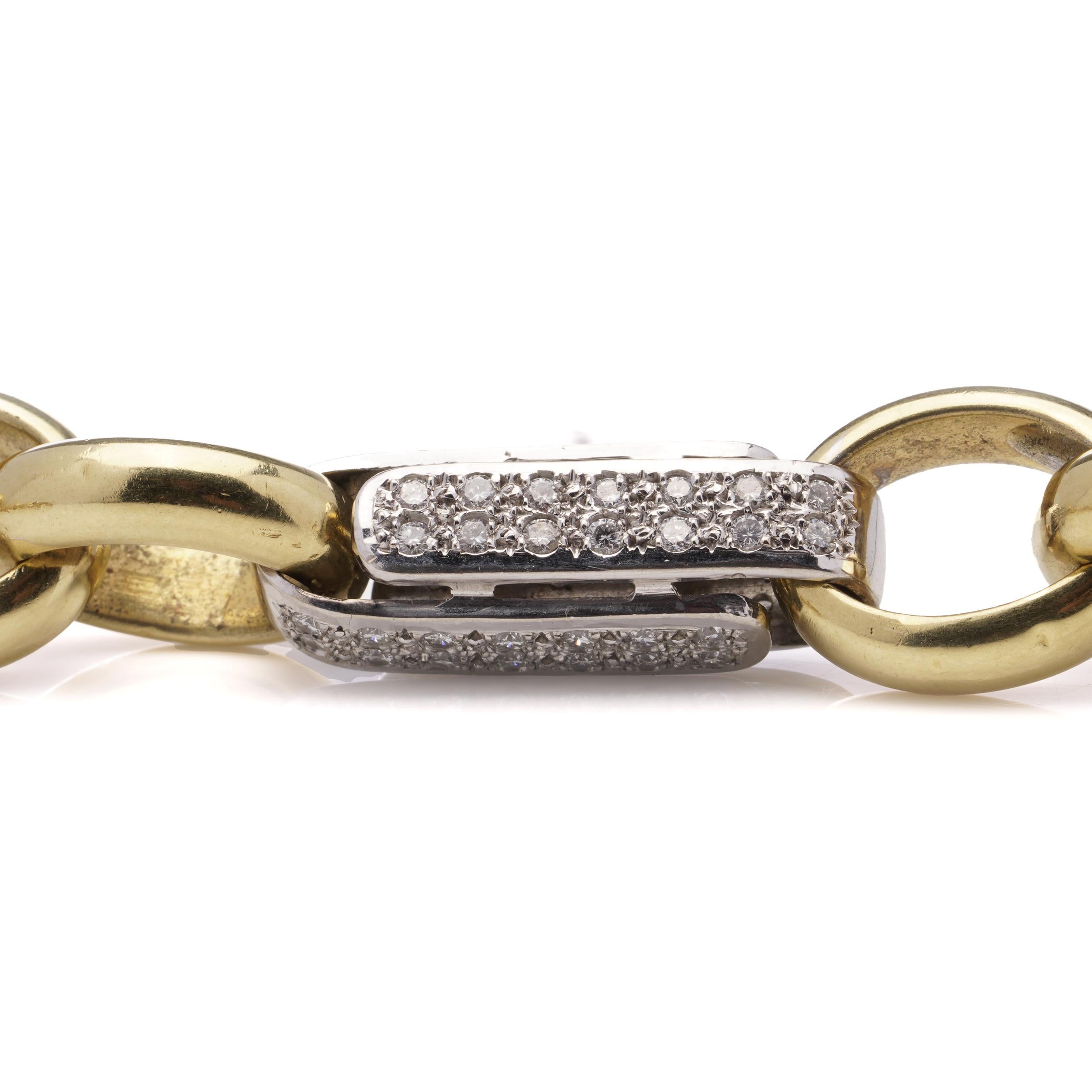 18kt Gold und Diamant A Link Kette Halskette im Angebot 3