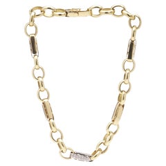 18kt Gold and Diamond Link Chain Necklace