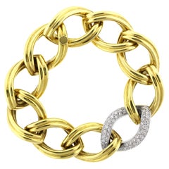 Bracciale a maglie ovali in oro 18kt e diamanti