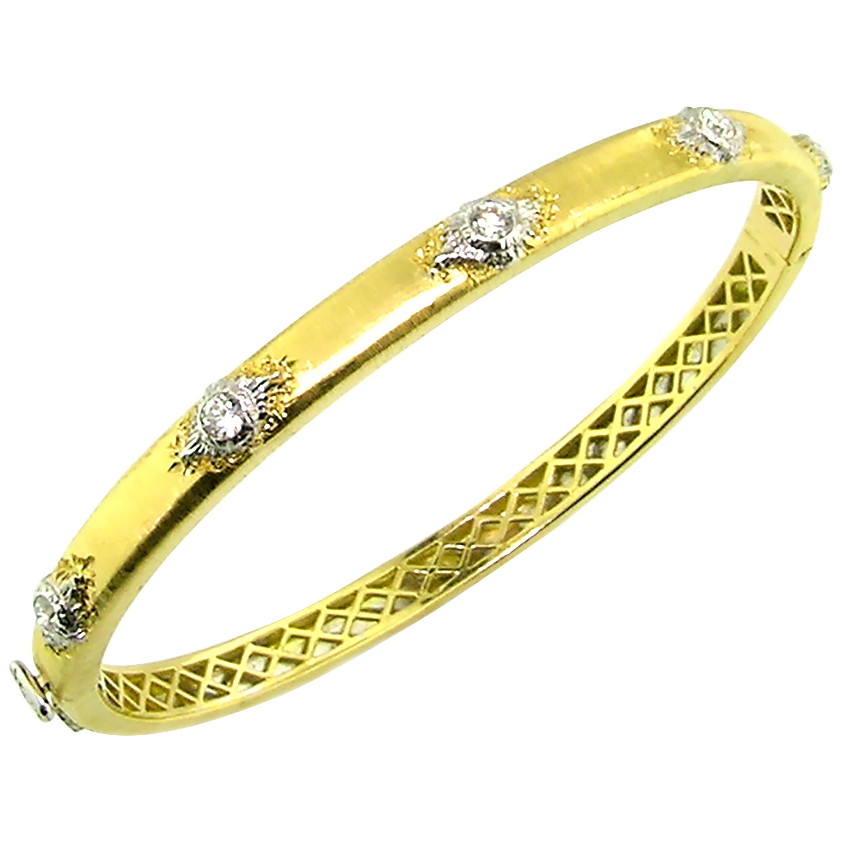 0.35ct Diamond and 18kt Custom Bangle Handmade in Florence, Italy