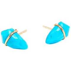 18 Karat Gold and Turquoise Kite Earrings