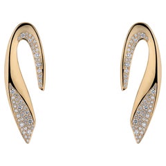 JV Insardi 18kt Gold and White Diamond Sculptural Earrings