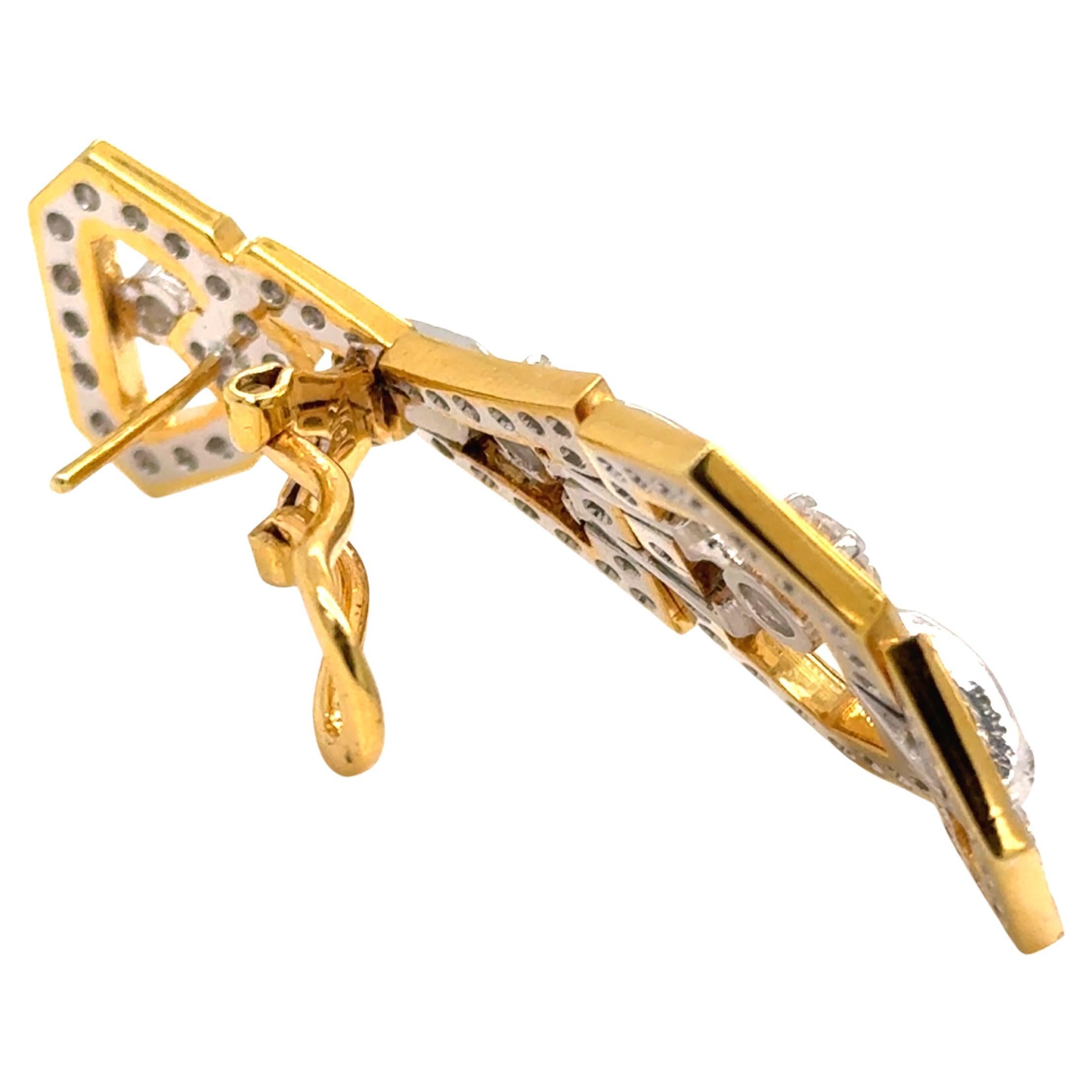 Art Deco Geometric Elegant Set 136 grams 18Kt Gold with Diamonds 21.48 cts For Sale 8