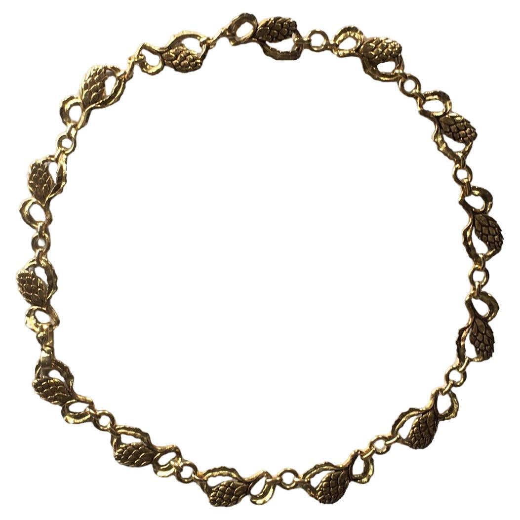18kt gold artichoke necklace, 750, fratelli piccini For Sale