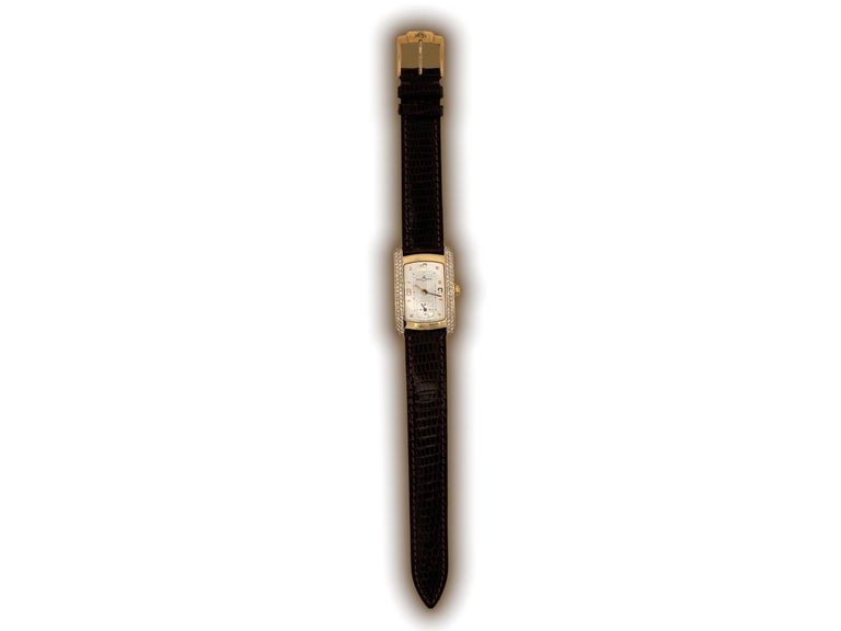 18kt Gold Baume & Mercier Hampton Milleis With Diamonds Wrist Watch For Sale 9