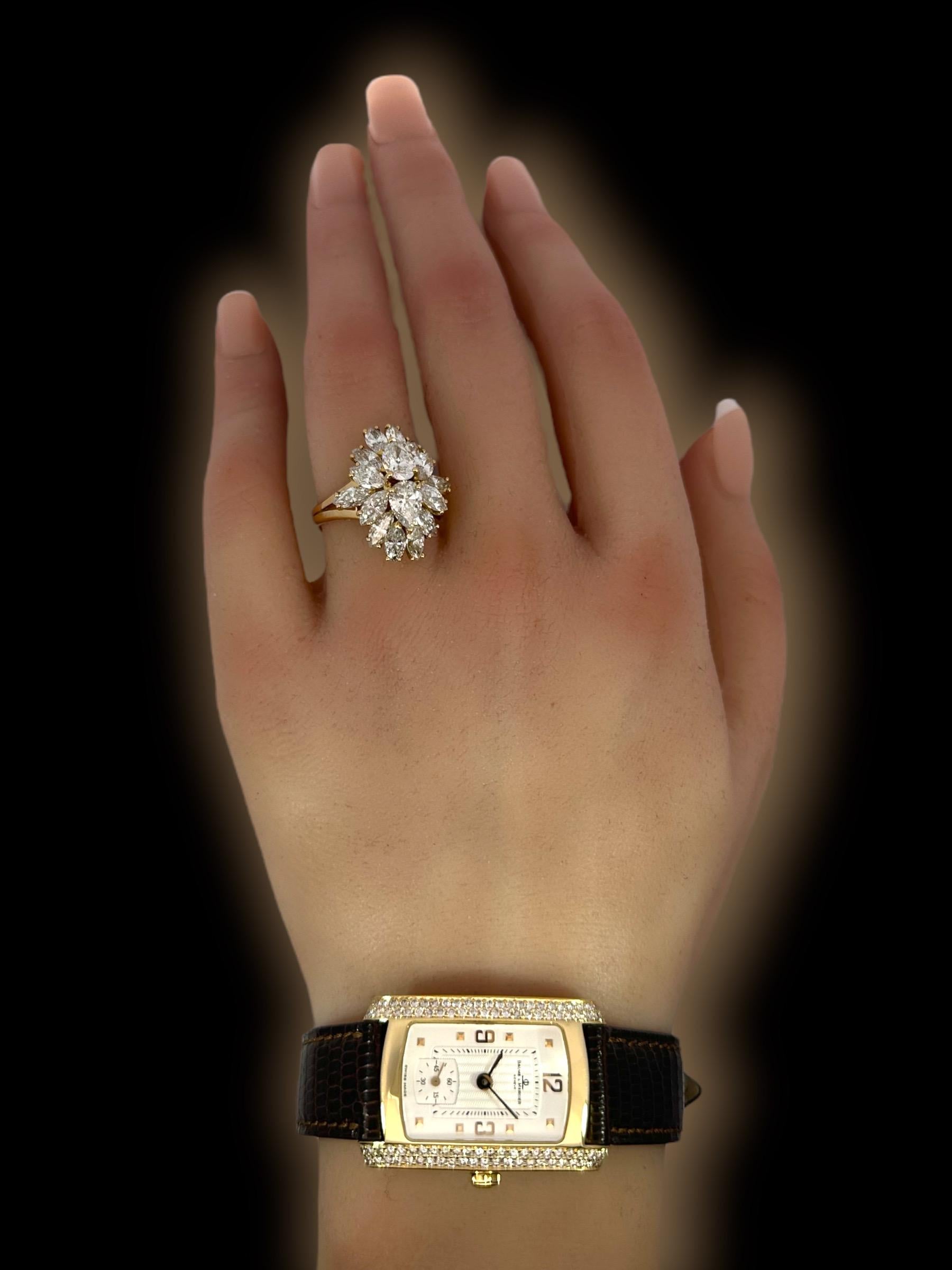 18 Karat Gold Baume & Mercier Hampton Milleis Armbanduhr mit Diamanten 10