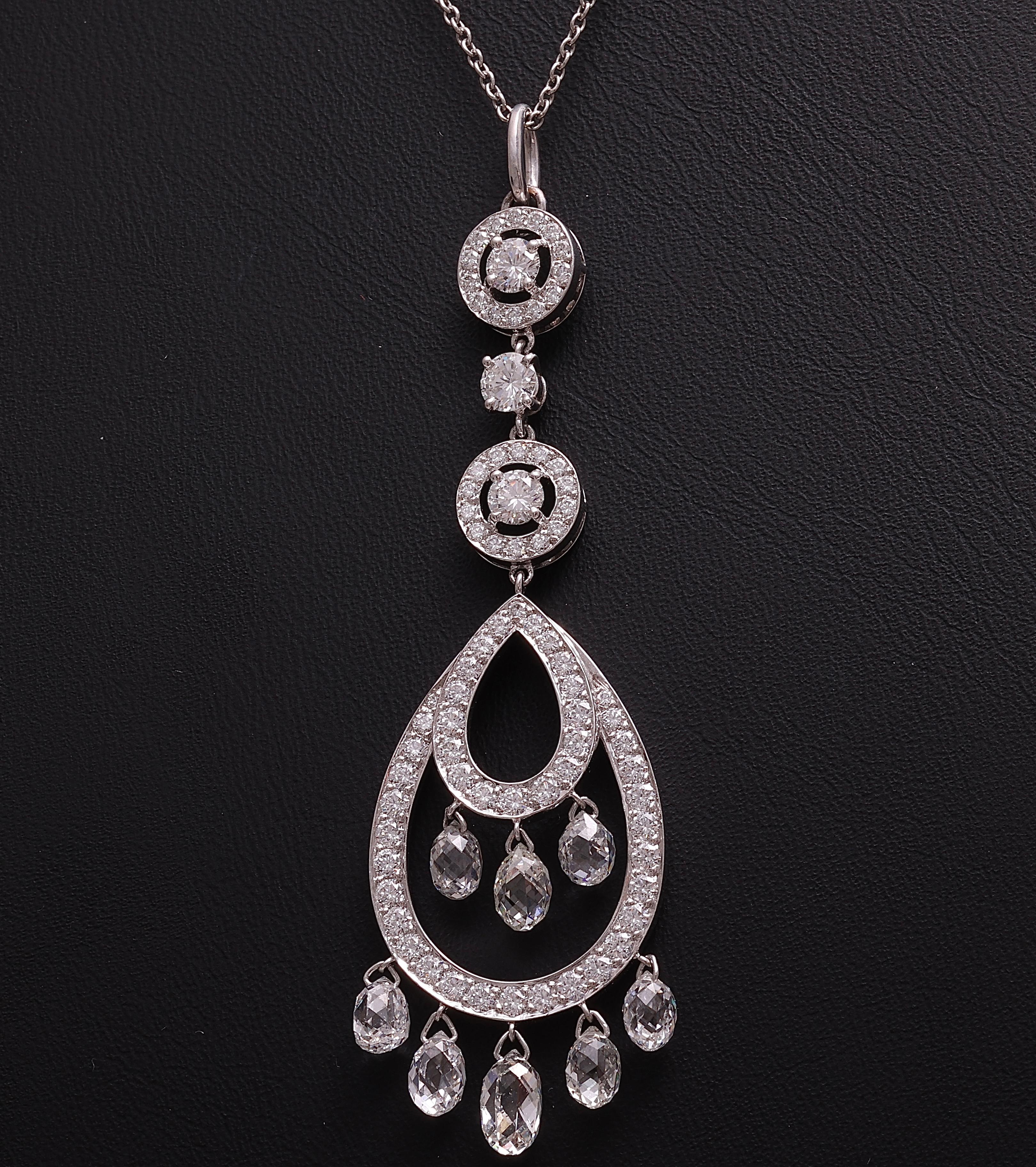 18Kt. Boucheron Cinna Pampilles-Halskette aus Gold mit 4,8 Karat Diamanten im Briolette-Schliff im Angebot 9