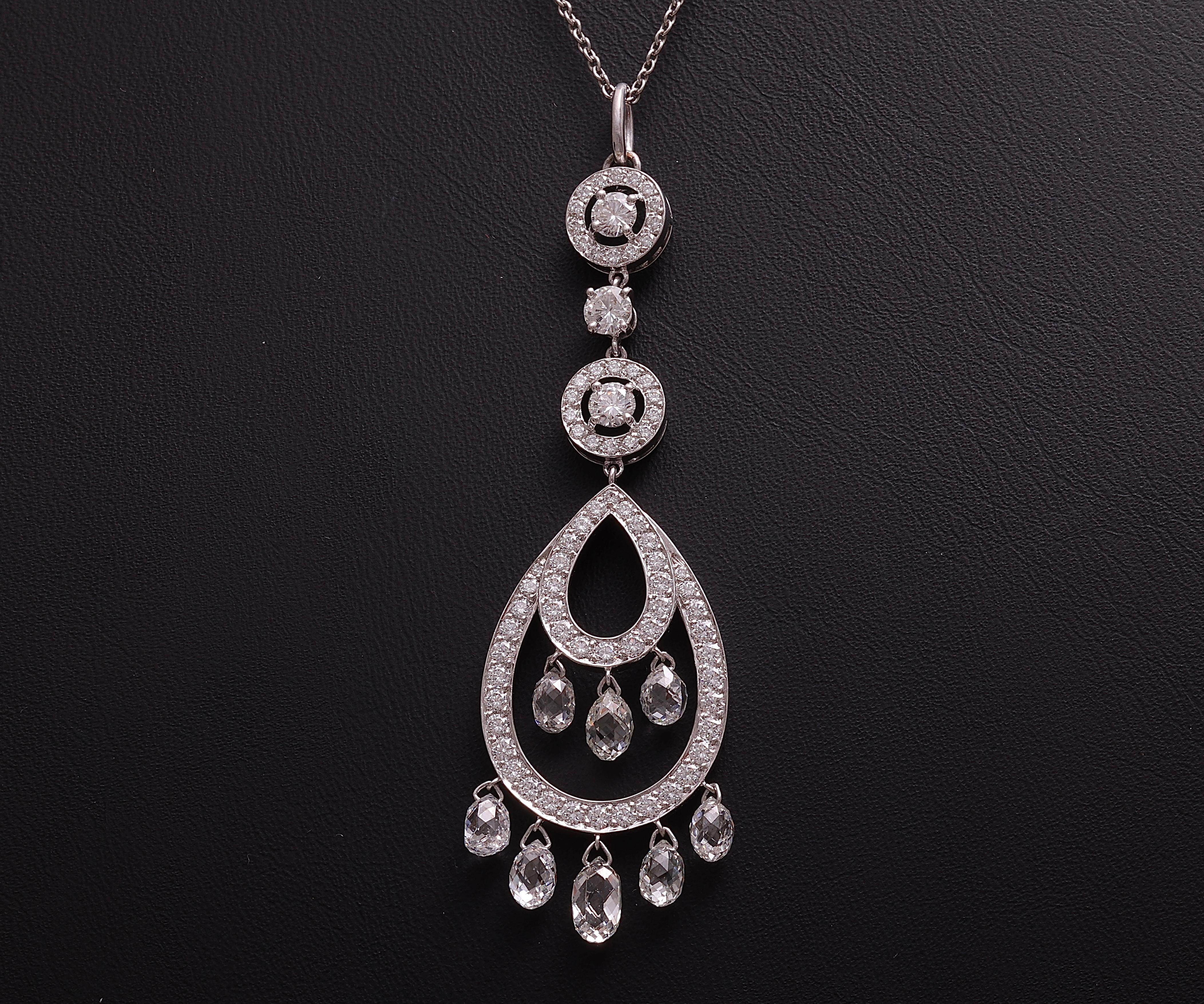 18Kt. Boucheron Cinna Pampilles-Halskette aus Gold mit 4,8 Karat Diamanten im Briolette-Schliff im Angebot 4