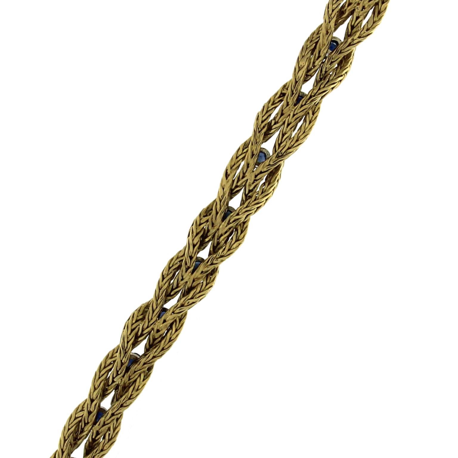 Ensemble de 4 bracelets en or 18 carats avec diamants, saphirs, émeraudes et rubis en vente 5