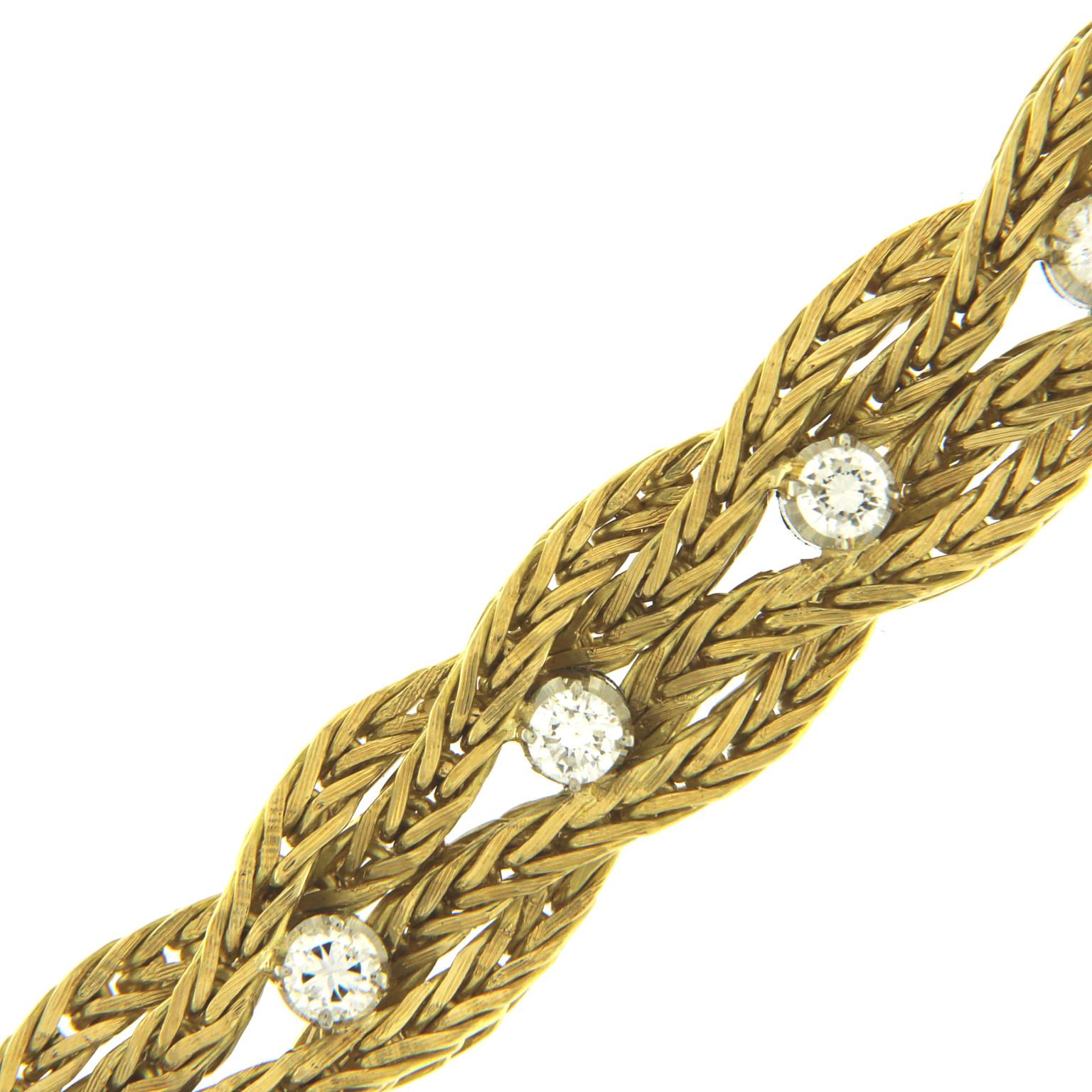 Women's or Men's 18 Karat Gold Bracelets Set of 4 Diamond Zaphire Emerald and Ruby For Sale