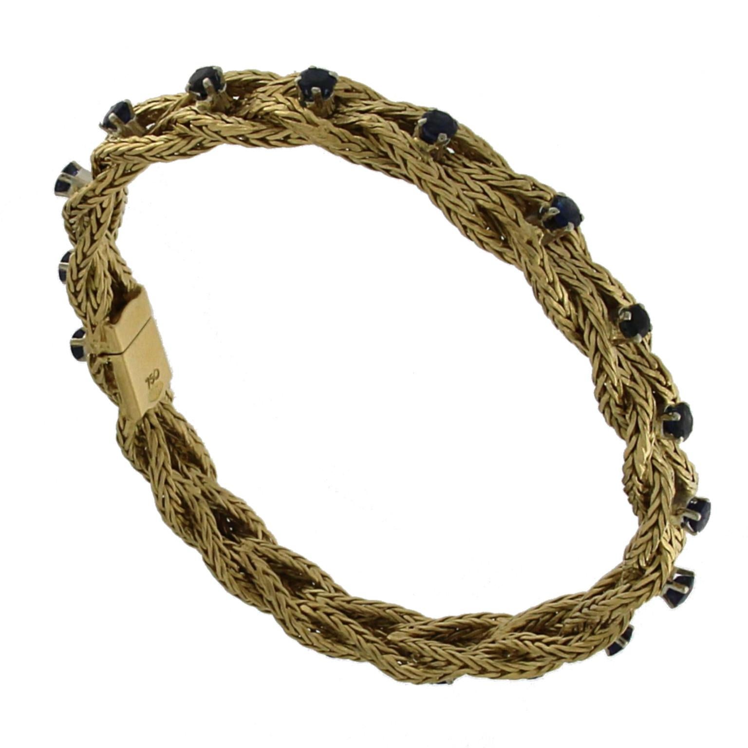 Ensemble de 4 bracelets en or 18 carats avec diamants, saphirs, émeraudes et rubis en vente 3