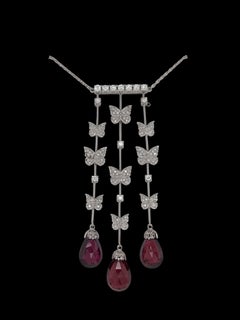 18kt Gold Carrara Y Carrara Pendant Drop Necklace from the Butterfly Collection