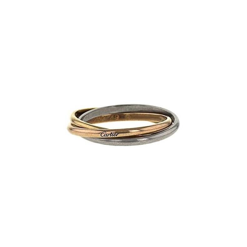 This is a classic 18ct yellow, white and rose gold ring from Cartier’s Trinity collection. This is the extra small model where the bands are 1.5mm in width.
Size : 6 1/4
