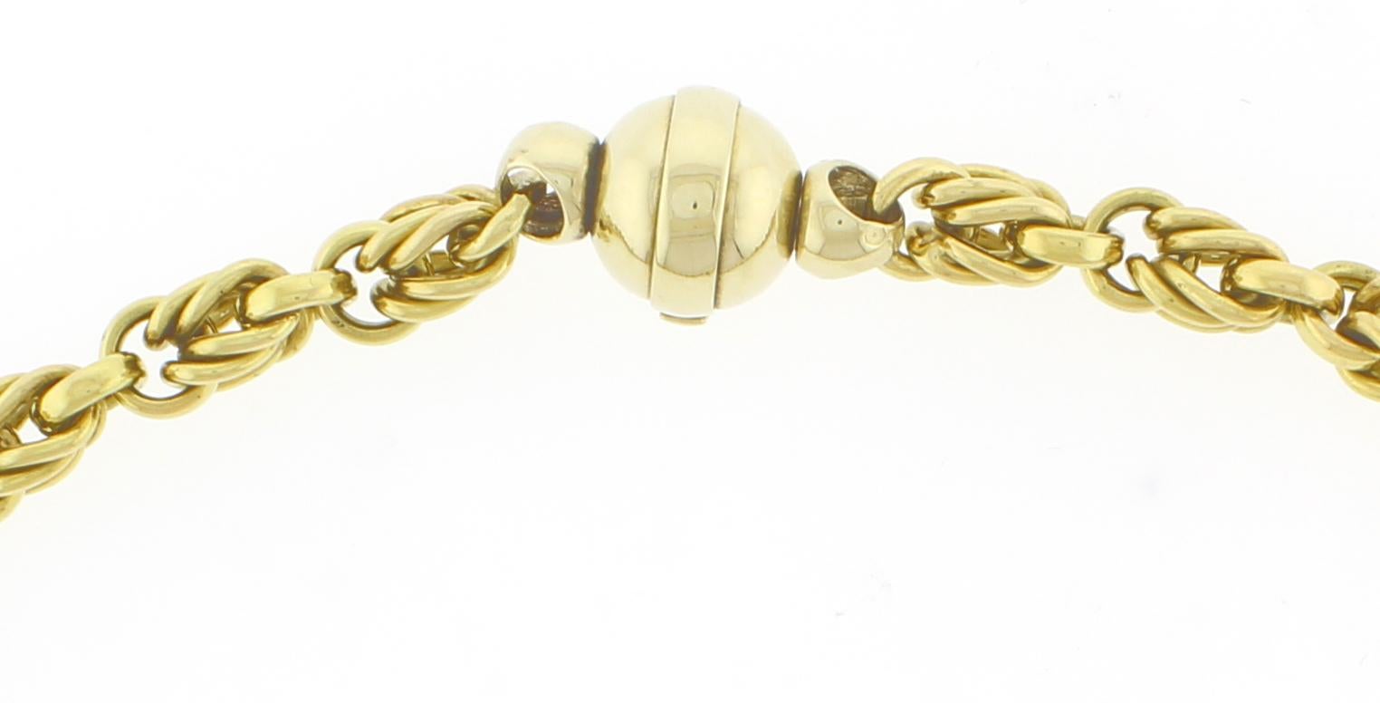 ♦ Metal: 18 Karat Yellow Gold
♦ Circa: 1980s
♦ Length: 17 1/4 inches
♦ Width: 1/4 inch
♦  Clasp: Ball Clasp
♦ Packaging: Pampillonia Presentation Box
♦ Condition: Excellent , pre-owned