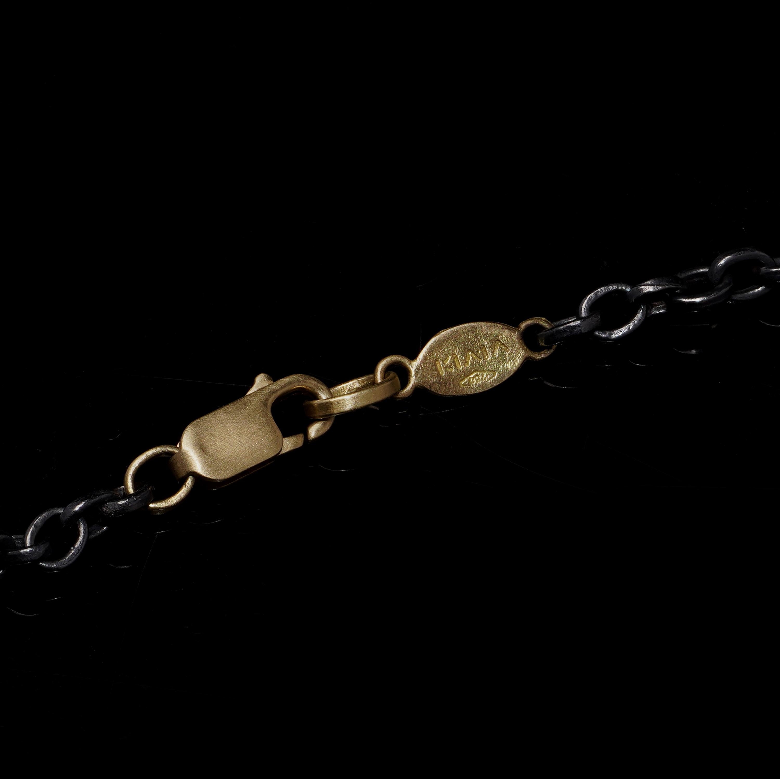 Collier en or 18kt avec pièce de monnaie byzantine en bronze (Anastase I AE Folli Excellent état - En vente à Braintree, GB
