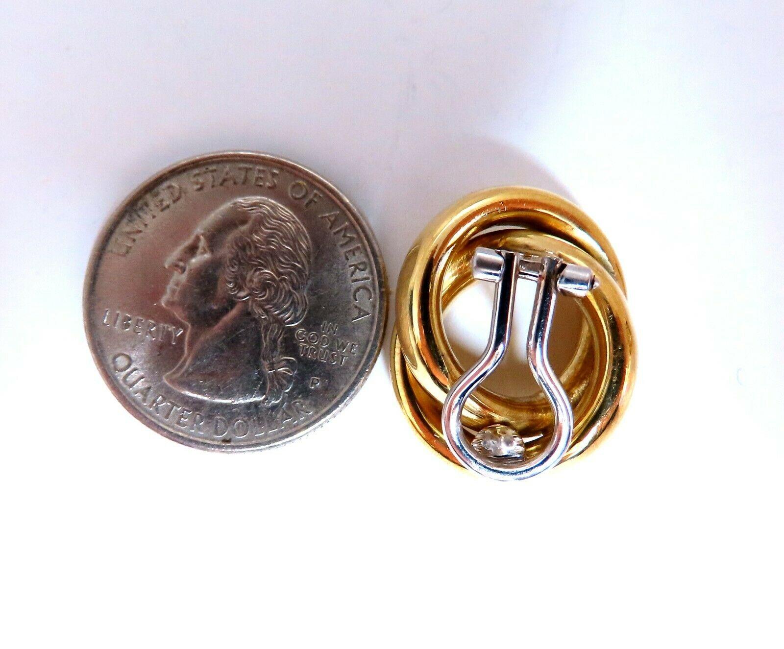 18 Karat Gold Clip-Ohrringe Doppelkreise Schleife im Zustand „Neu“ im Angebot in New York, NY