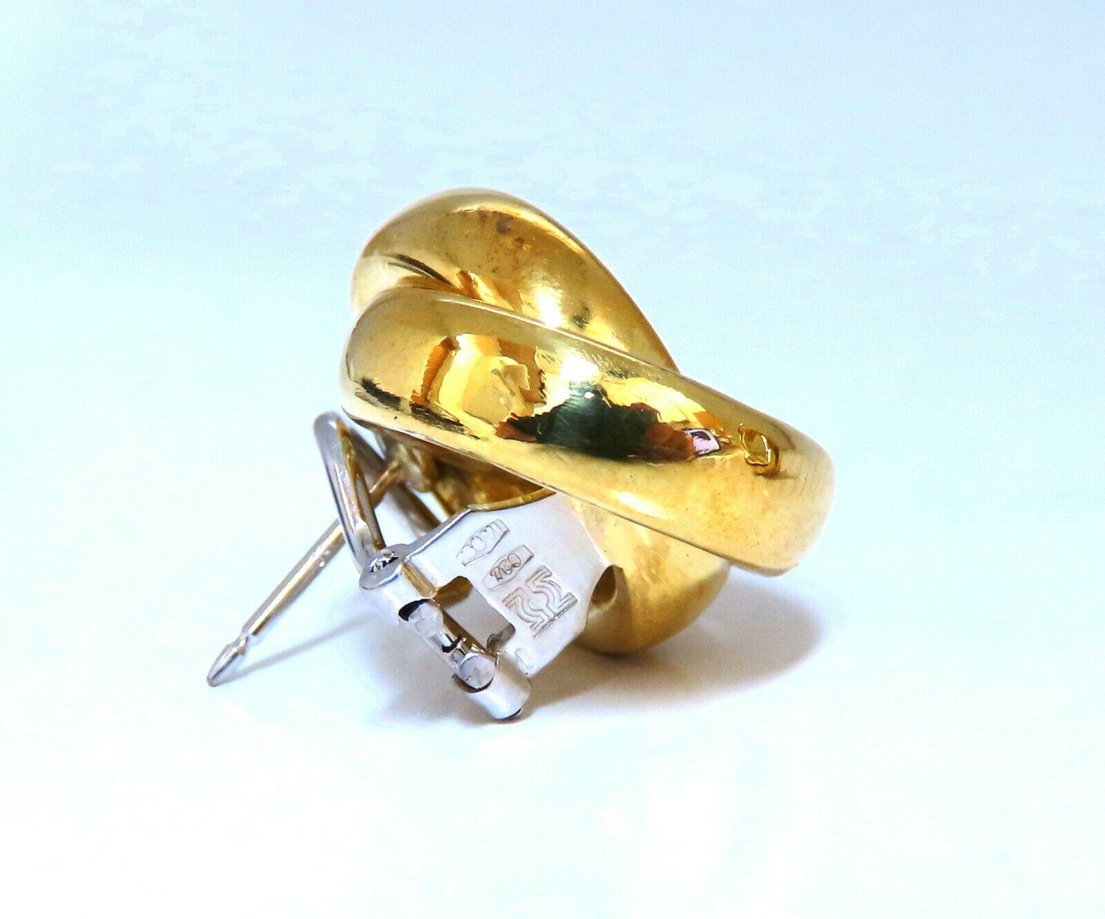 18 Karat Gold Clip-Ohrringe Doppelkreise Schleife im Angebot 2