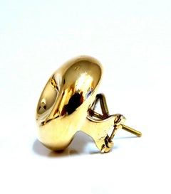 18kt Gold Clip Earrings Panda Eye Domed