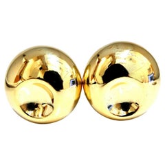 18-Karat-Gold-Ohrclips „Panda-Auge“, gewölbt*