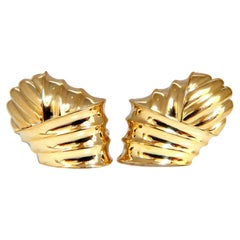 18kt Gold Clip Earrings Shell Classic