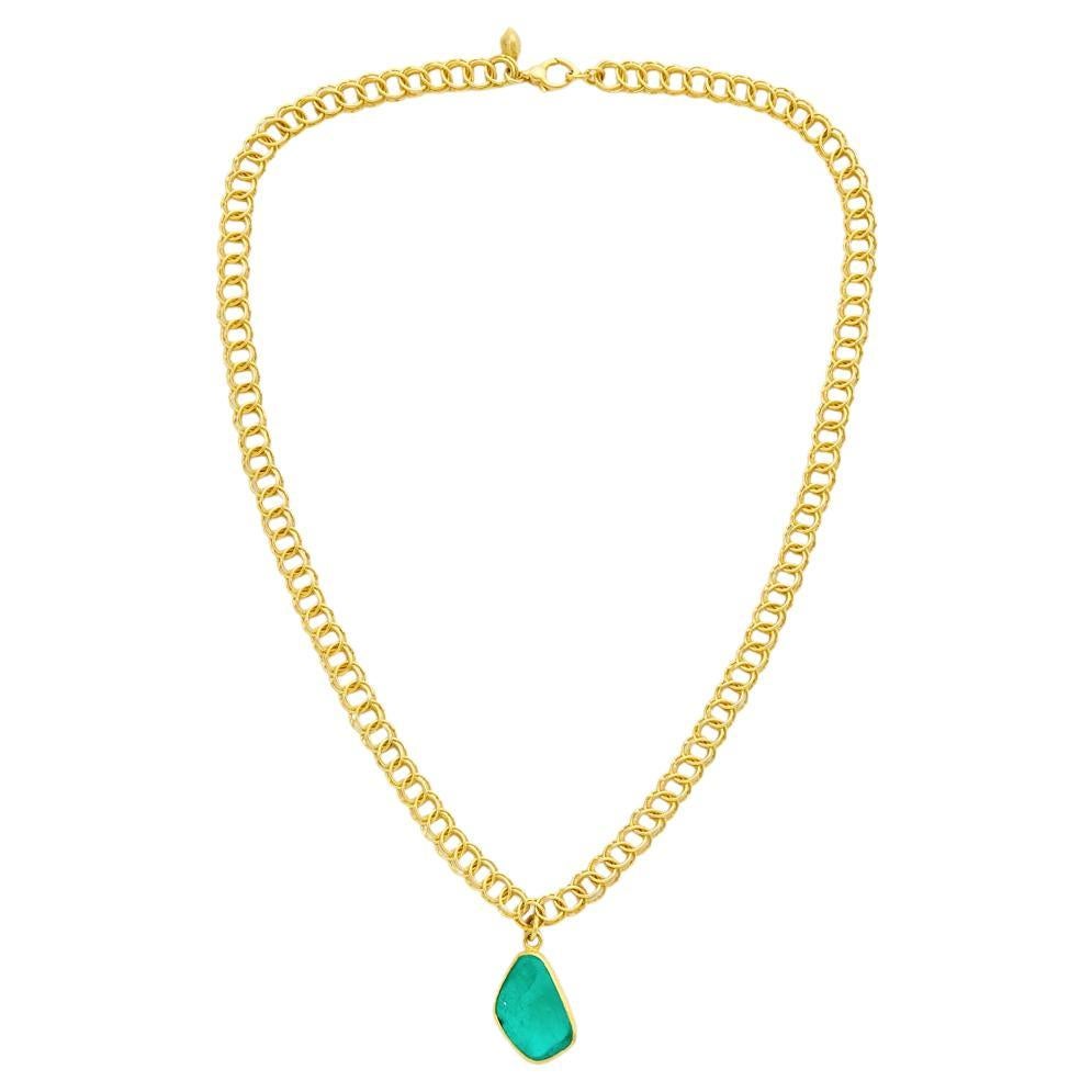18kt Gold & Colombian Emerald Esmeralda Necklace