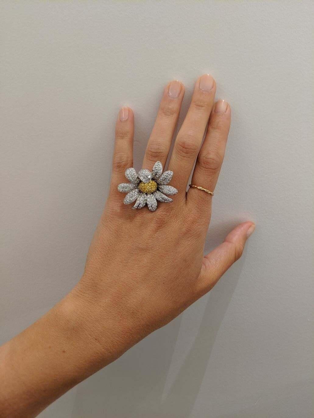 daisy flower ring gold