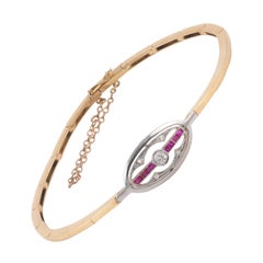 18 Karat Gold Diamond and Ruby Bracelet