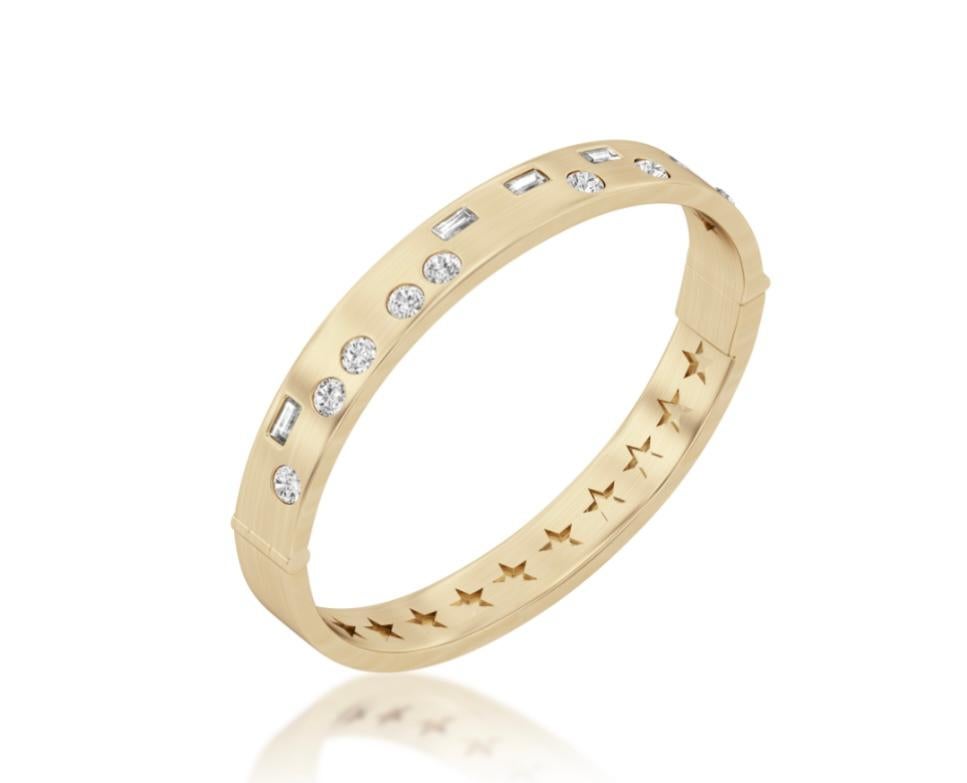 Amina Sorel, bracelet jonc Morse Code « I Love You » en or 18 carats et diamants Unisexe en vente