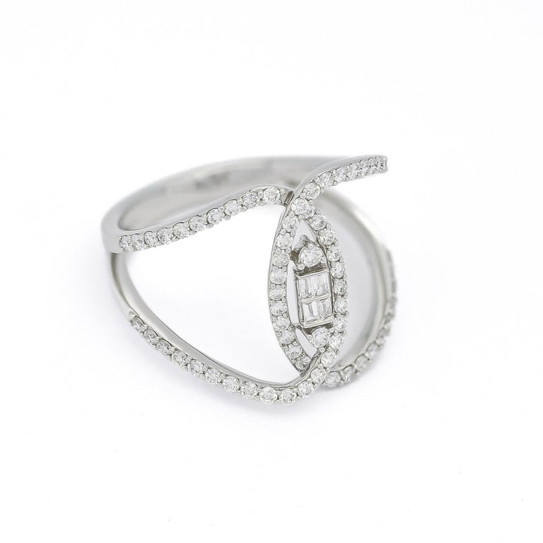 18KT Gold Diamond Natural Diamonds Modern Anniversary Cocktail Ring For ...