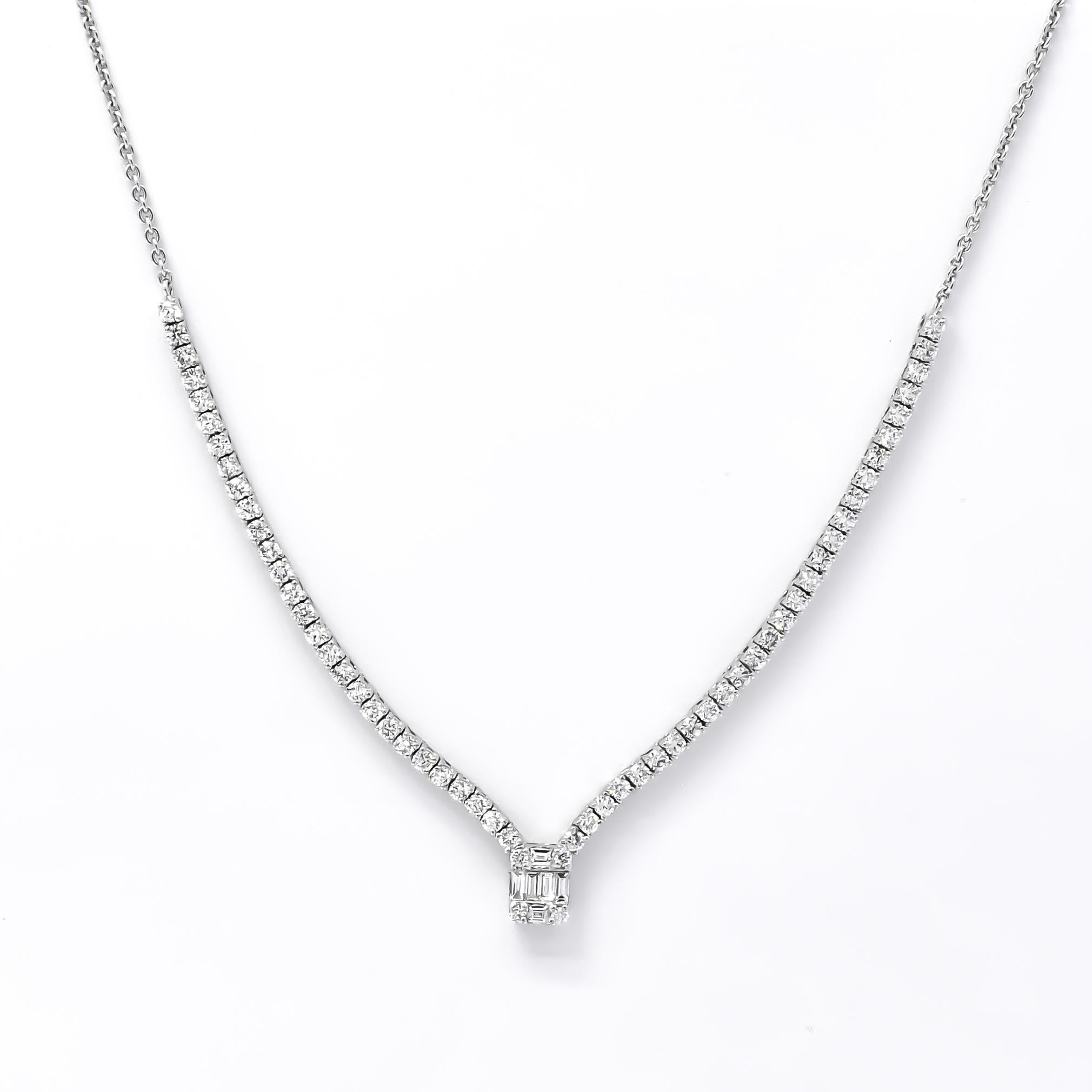 single row diamond necklace